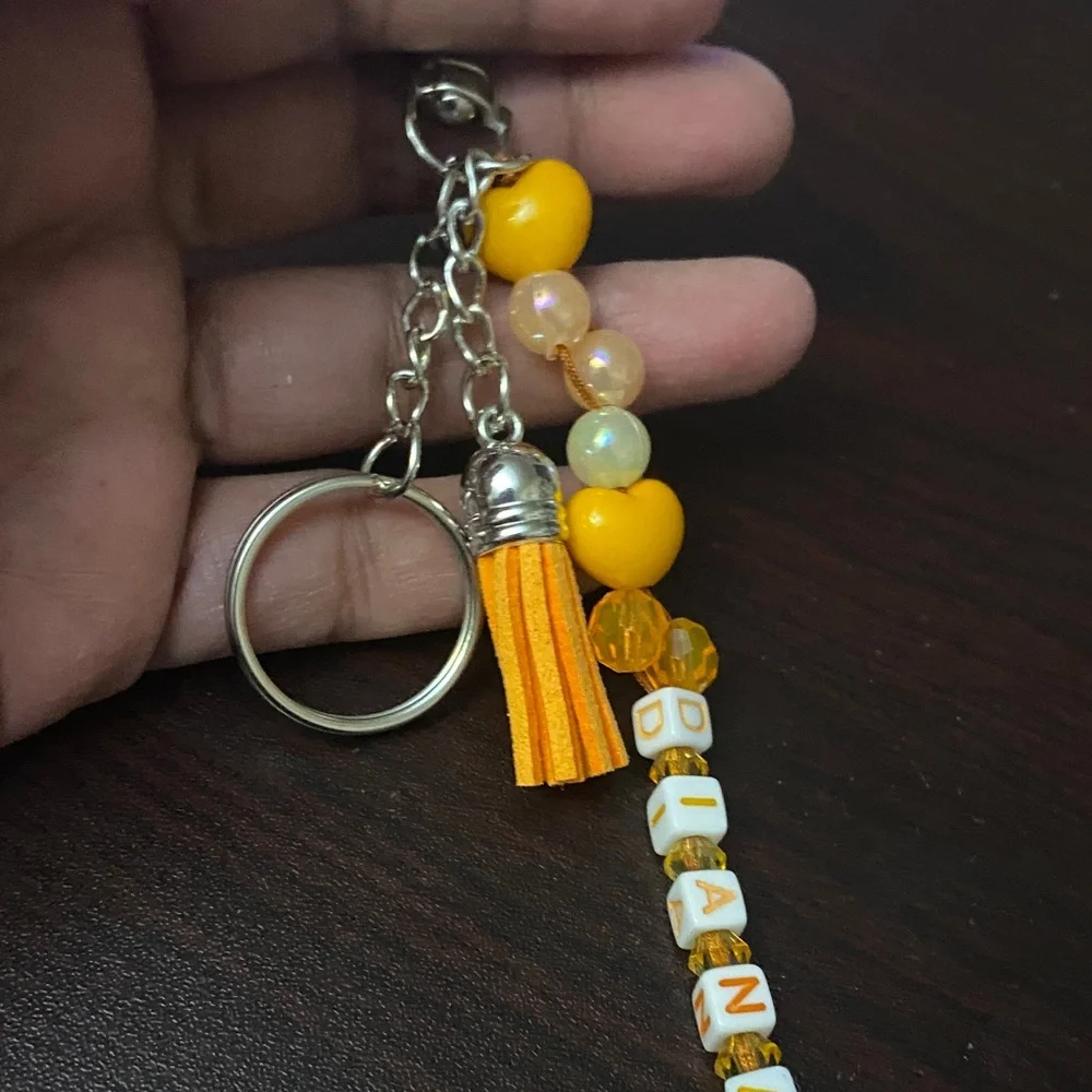 Keychain beaded purse charm with personalized Name
